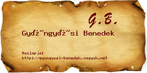 Gyöngyösi Benedek névjegykártya