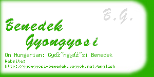 benedek gyongyosi business card