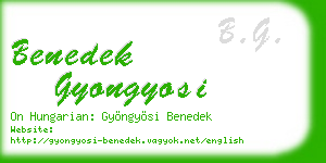 benedek gyongyosi business card
